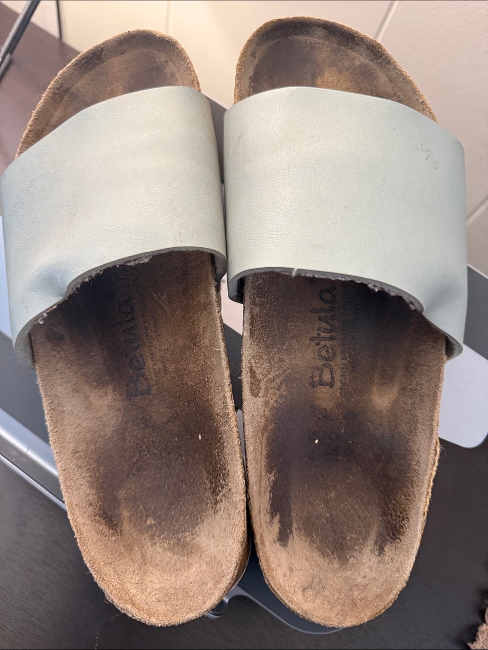 Birkenstock Betula Single-Strap Slide Sandals in Smokey Blue